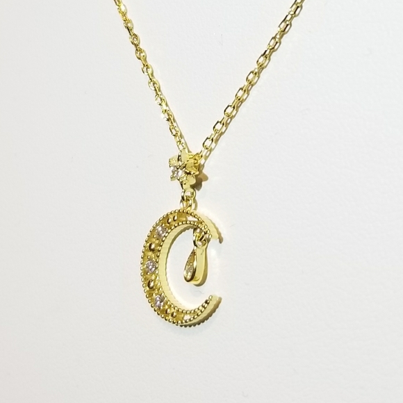 New 925 Silver Moon Diamond Pave CZ Necklace - Picture 3 of 6